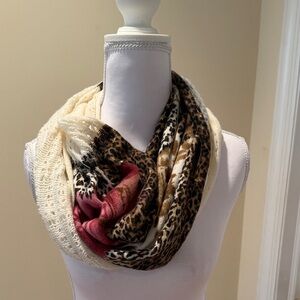 Leopard Flowers Multi-Color infinity Scarf elegant design tons of ways wearing